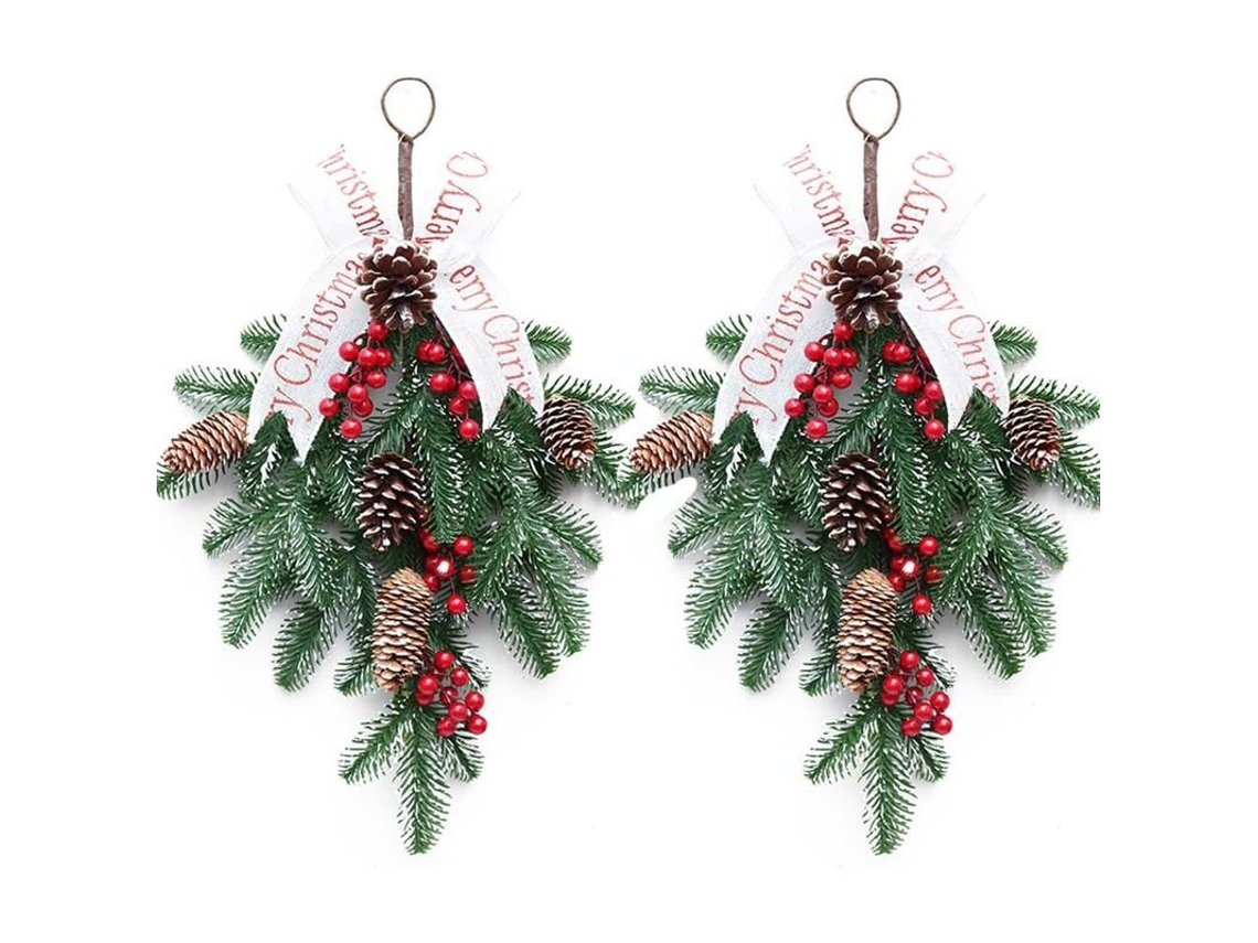 Guirlanda de Natal em Gota com Bagas e Pinhas S/MARCA