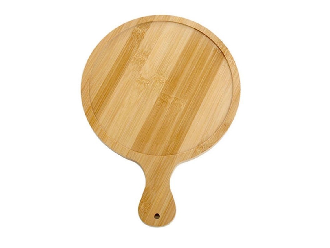 Forma De Pizza De Bambu De 20 Cm (8 Polegadas) - Leve, Fácil De Manusear, Natural E Ecológica, Bonita E Elegante.