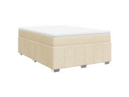 Cama com Molas/colchão 140x200 Cm Tecido Cor Creme MAISON EXCLUSIVE