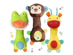 Ats 3 Peças/conjunto Brinquedos de Chocalhos Macios para Bebês com Sons de Animais Brinquedos de Desenvolvimento Precoce Presente para Recém nascidos