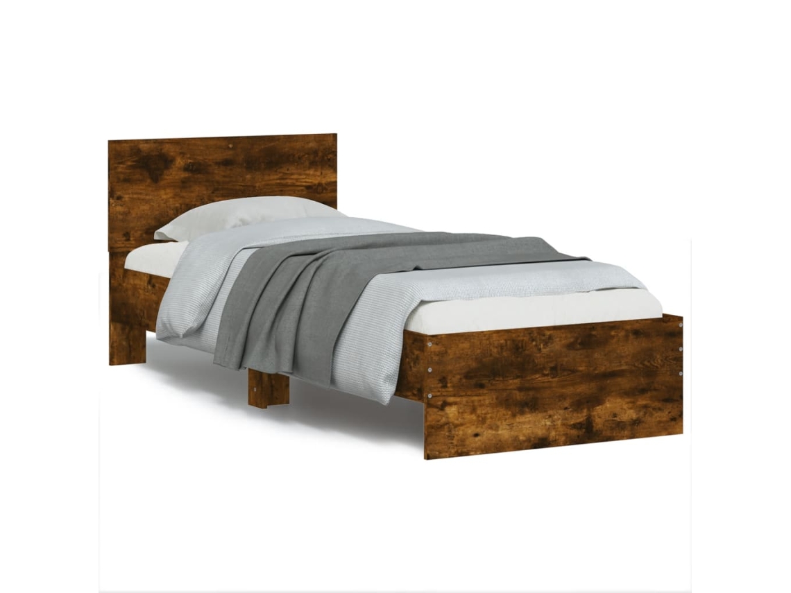 Bed Frame, Bed Frames Vidaxl Marrom Madeira Processada (75 X 190 Cm)