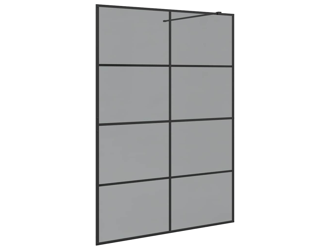 Conjunto 1 Chuveiro Walk-in Vidaxl Preto Vidro Temperado (140 X 195 Cm)