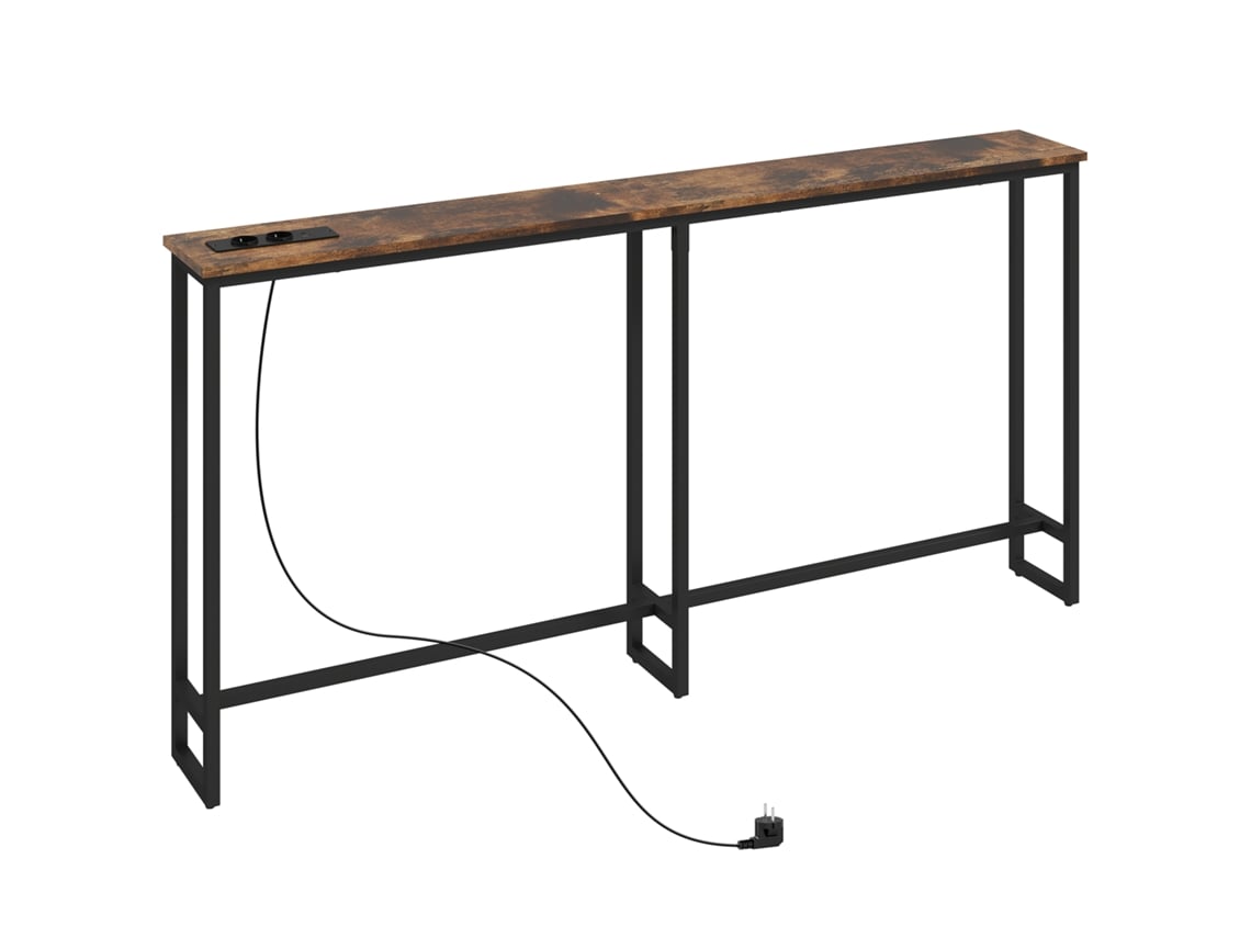 Mesa Console Industrial Aço Madeira Carregamento