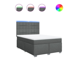Box Spring Bed, Box Spring Beds Vidaxl Cinzeto Tecido (140 X 190 Cm)