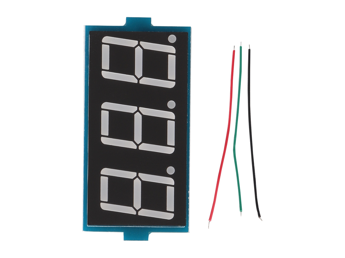 2 Peças 0,56 Polegadas 3 Cabos 3 Display Dígito Led Voltímetro Digital Dc 5v-90v