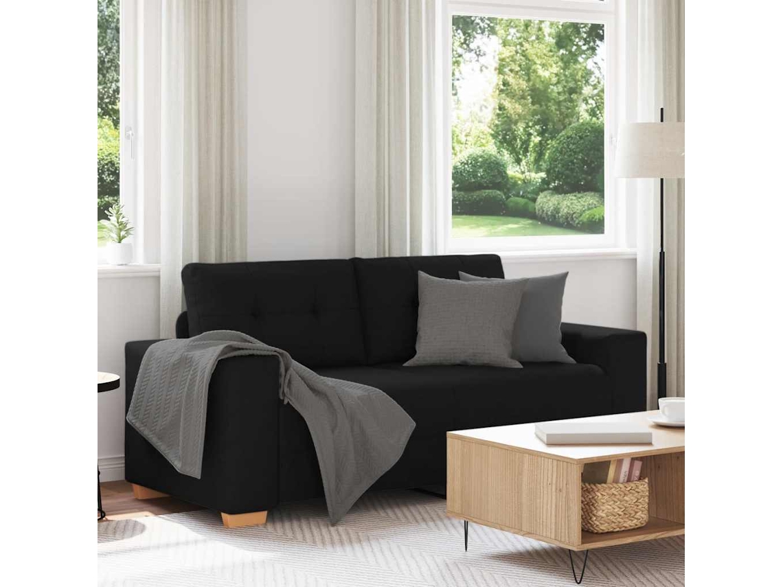 Vidaxl Sofá De Dois Lugares, Preto, 180x77x82 Cm, Em Tecido