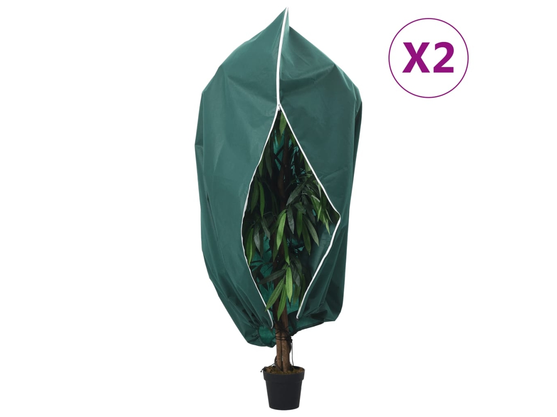 Vidaxl Coberturas Para Plantas Com Fecho 2 Pcs 70 G/m² 1,55x1,55 M