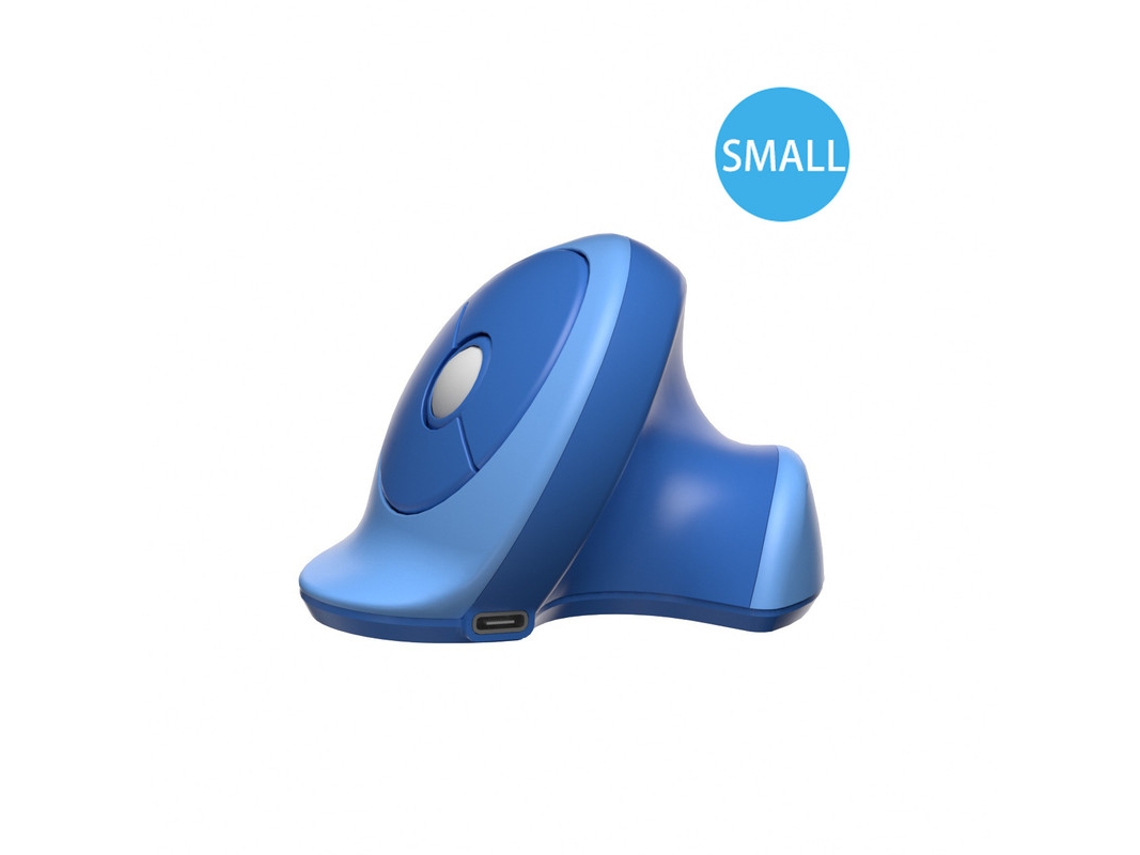 Mini Mouse Vertical Ergonômico Recarregável Com Modo Duplo, Silencioso E Sem Fio, Dpi Ajustável Azul Yizhood