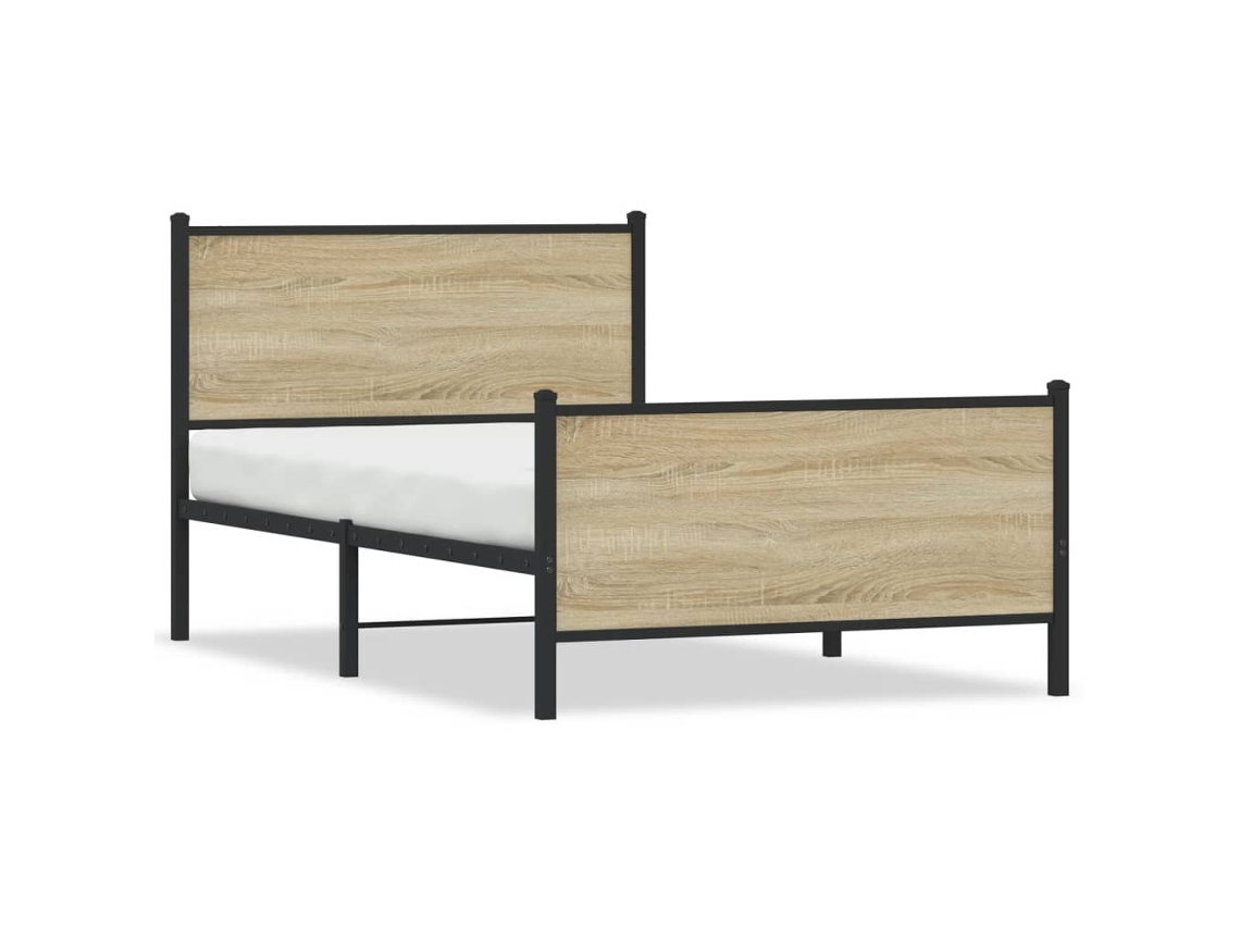 Bed Frame, Bed Frames Vidaxl Marrom Aço (107 X 203 Cm)