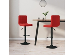 Vidaxl Bancos De Bar 2 Pcs Veludo Vermelho Tinto