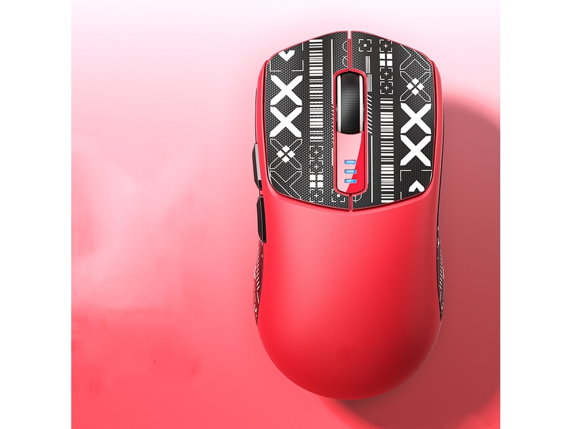 Rato Yizhood Sc580 Paw3325 Sensor Tri Mode Recarregável Ergonômico Sem Fio Para Jogos 10000 Dpi Vermelho