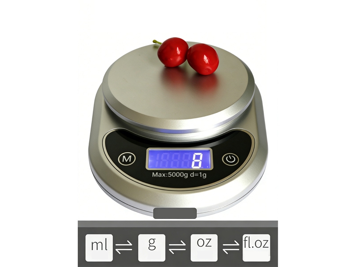 Balança AQUAFORGE para Alimentos, Capacidade 1 G, Visor LCD Retroiluminado