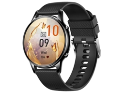 Smartwatch com tela Amoled Full Touch de 1,32 polegadas Chamadas Bluetooth Recursos de saúde feminina e design Redondo Black Bestvite