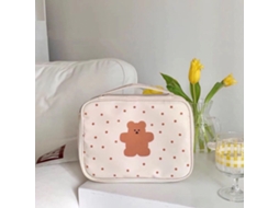 Bolsa De Maquiagem Urso Adorável Portátil Lona Com Zipper
