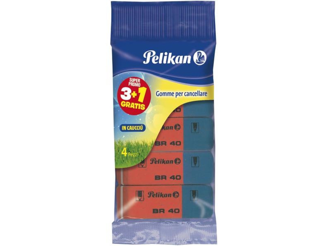 PELIKAN Br 40 Borracha Azul Vermelho 4 Peças