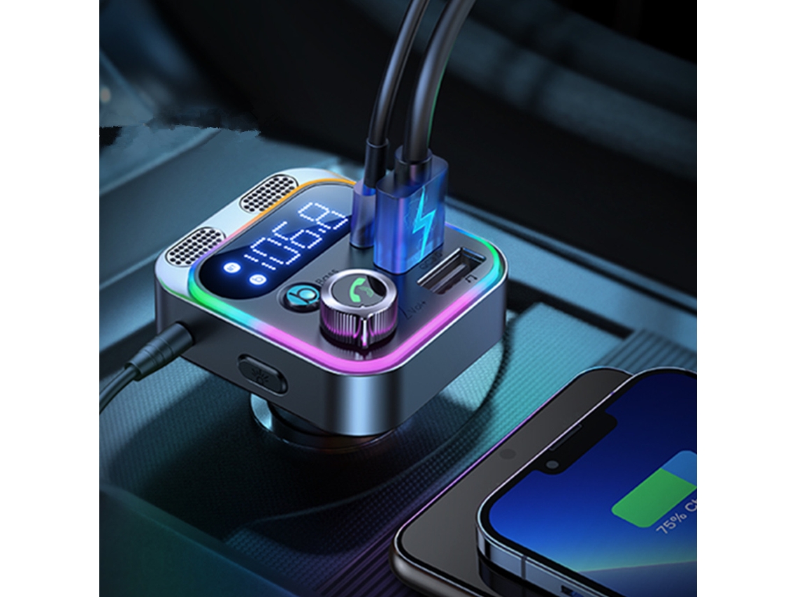 Transmissor Fm Bluetooth Carregador De Carro Tomada De Acendedor De Cigarro Adaptador Usb Duplo SUNNY SPACES