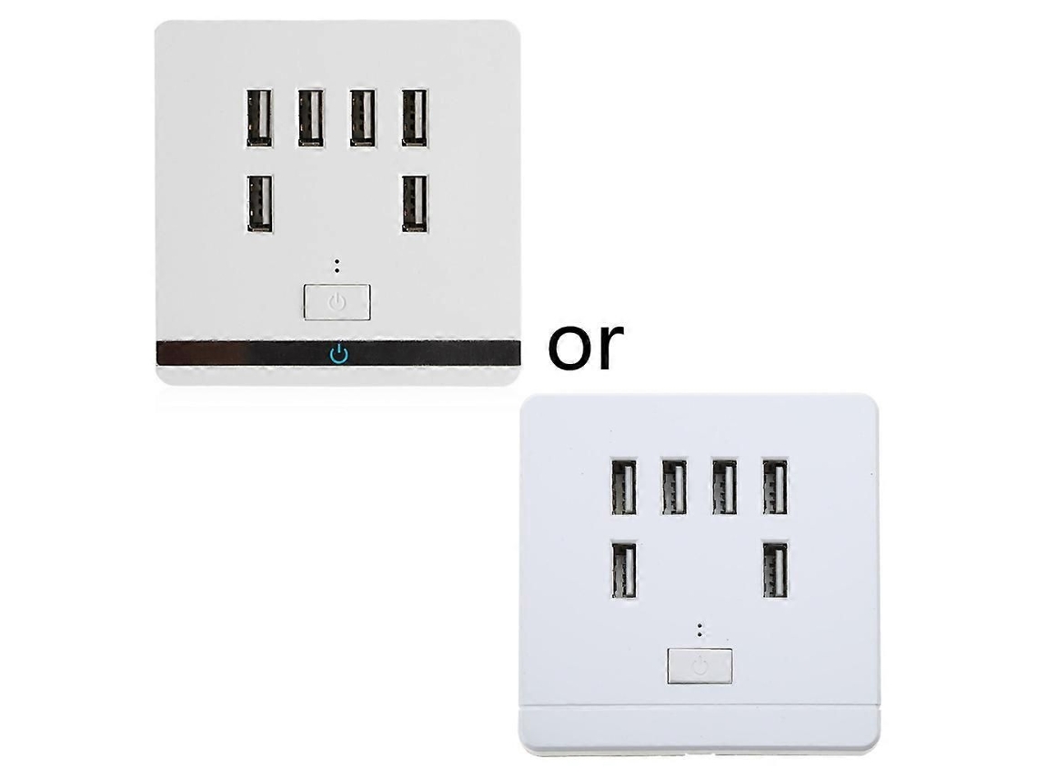 Tomada Usb De Parede 3.4a Com 6 Portas, Tomada Com Interruptor E Painel