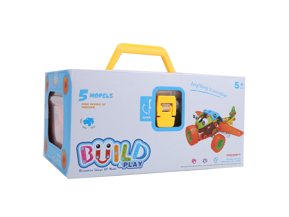 Ats brinquedo Educatsivo de Blocos de Construção com Parafusos e Porcas Montados por Diy para Crianças Carro 7752