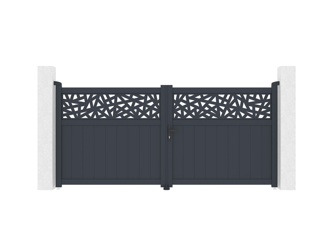Portão Giratório 3m Dolomite Ruivo H.140cm Alumínio Cinza CASANOOV
