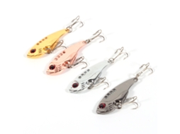 Iscas de Pesca Metal Vib 4pcs 11g 55mm com Anzol