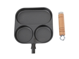 Frigideira Para Café Da Manhã Com 3 Seções, Frigideira Para Ovos, Sem Revestimento, Grelha Dividida, Frigideira Para Panquecas De Aquecimento Rápido E