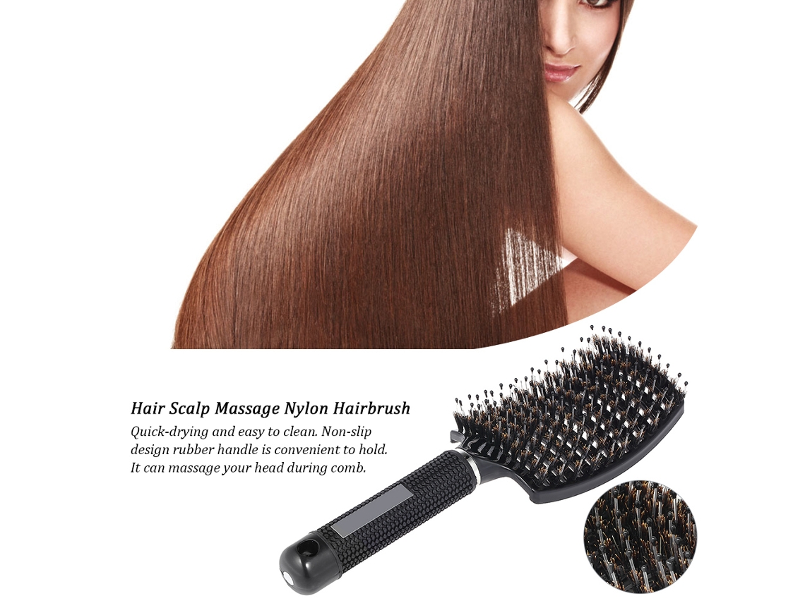 2026 peine de Massagem para Couro Cabeludo de Nylon, Peine Desembaraçador para Cabelo Crespo Molhado, Ferramenta de Estilo Capilar para Salão e Lar