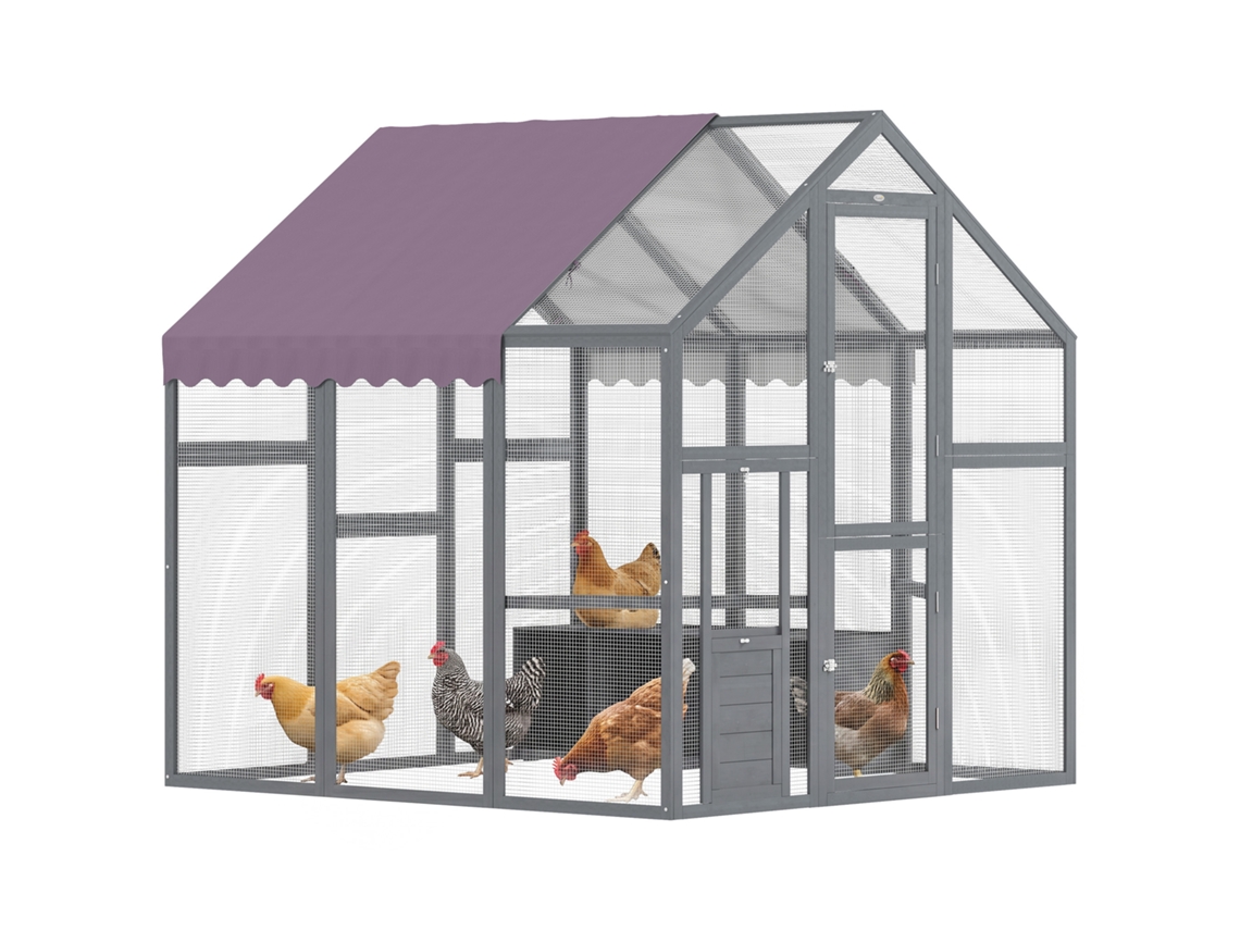 Terrário Para Galinhas, Galinhas, Galinheiro Com Telhado Impermeável, 2 Caixas De Ninho, 2 Poleiros, Para 6-8 1,7 1,8 1,8