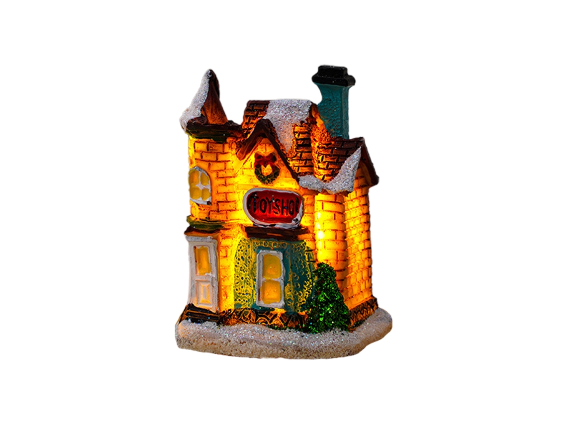 Laxiscreed Casa De Natal Em Resina Com Luz Para Decoração Natalícia Pequena E Duradoura