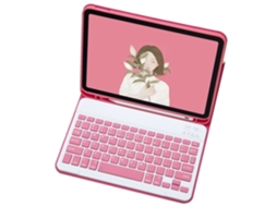 Capa Com Teclado Bluetooth Em Couro Compatível Com Ipad Mini 4/5-7,9", Magnética, Porta-cartão, Cor Vermelho