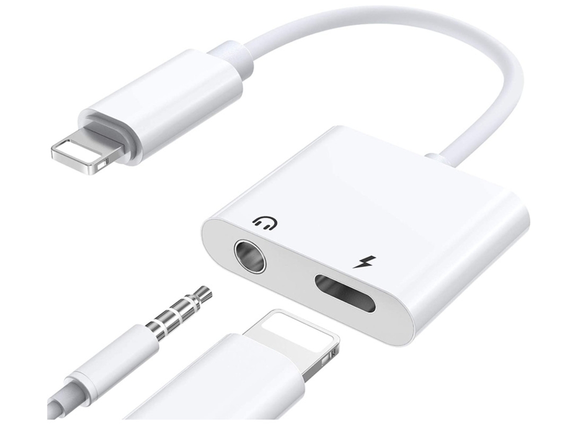 Adaptador De Fone De Ouvido Iphone Para 3.5mm Entrada, Aux Dongle Splitter, Compatível Iphone 13, 12 Etc, Suporte Ios Branco Yizhood