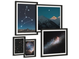 Conjunto De Pinturas Constelações Espaciais Galáxias Espelharte (5 Peças)