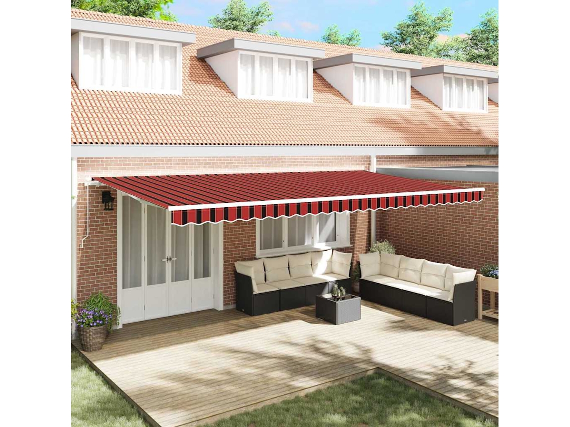 Vidaxl Toldo Retrátil Laranja E Marrom 600 × 300 Cm