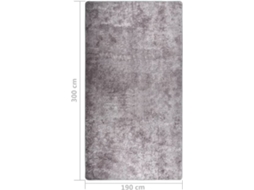 vidaXL Tapete lavável antiderrapante 190x300 cm cinzento