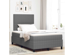 Vidaxl Cama Box com Cabeceira Cinza Claro e Branco 120 X 190 Cm