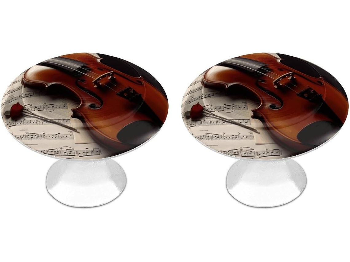 Conjunto De 2 Puxadores Aço Inoxidável Para Armários Cozinha, Com Partituras De Violino Personalizadas Ideais Para