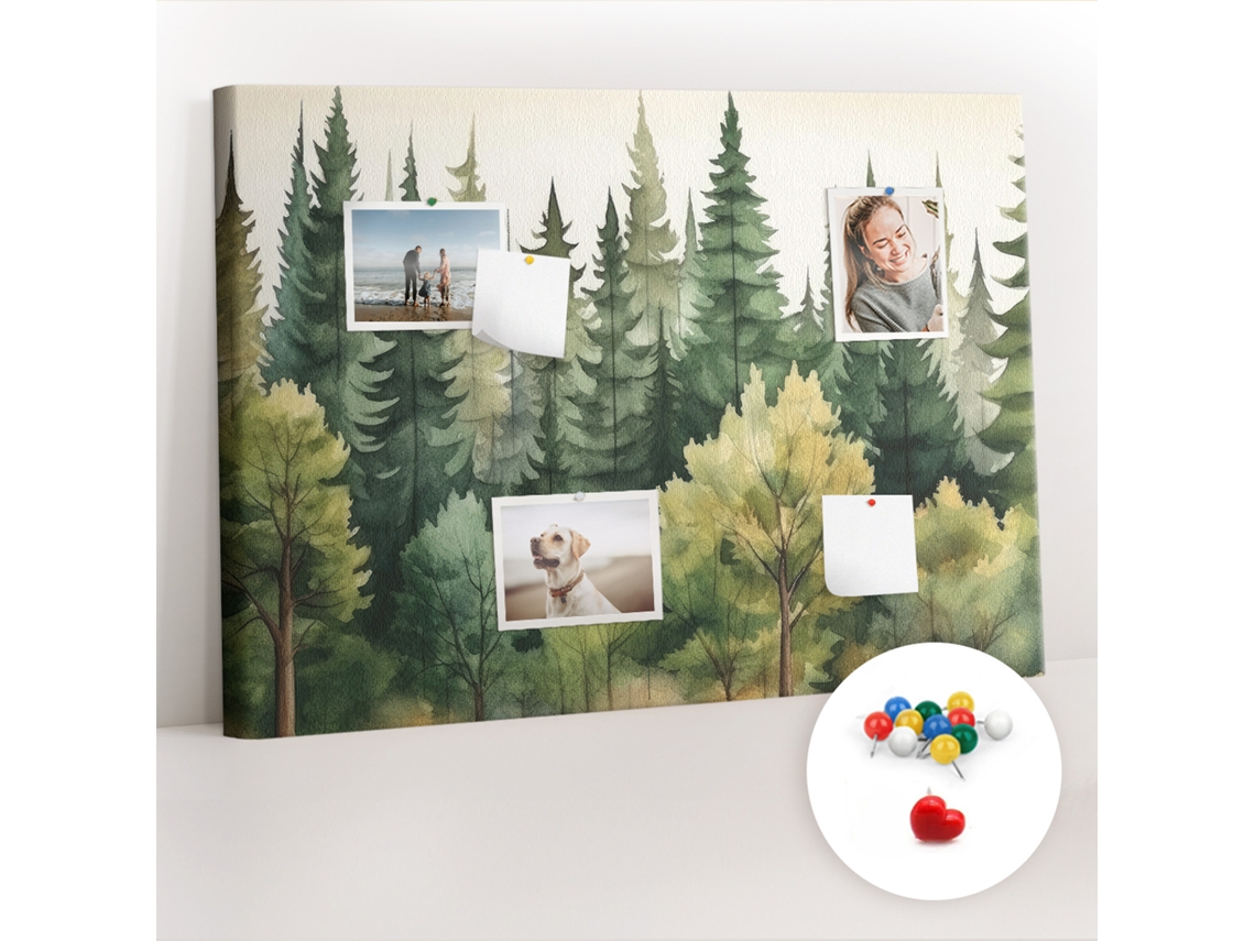 Lousa De Cortiça Paisagem De Floresta Para O Escritório Espelharte (70x100 Cm)