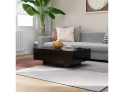 Vidaxl Mesa De Centro 90x60x31 Cm Contraplacado Preto