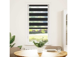 Vidaxl Cortina Zebra 60,9x120 Cm, Largura Do Tecido 56,7 Cm, Preta
