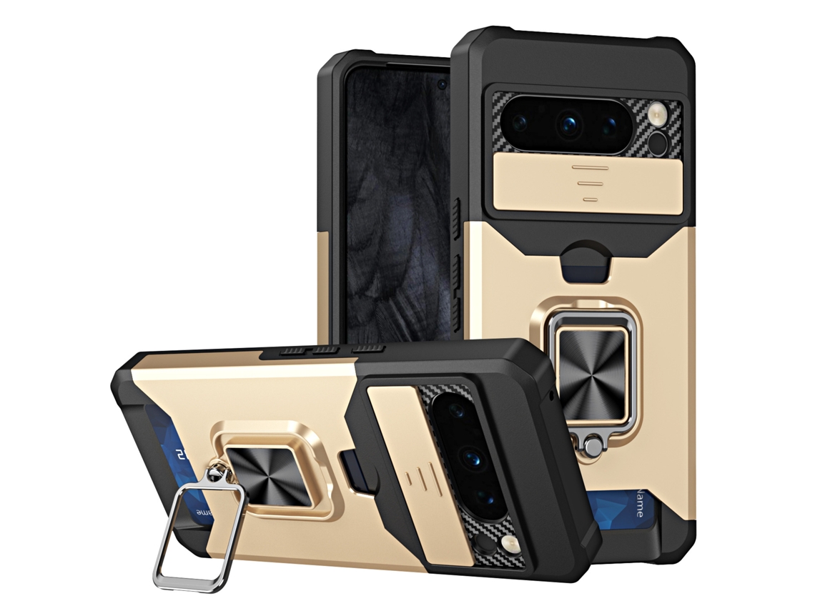 Capa Hibbent Para Google Pixel 11 Pro Xl Com Compartimento Para Cartão (dourado)