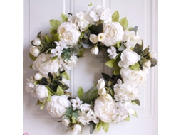 Guirnalda De Peonias Blancas, 17 Polegadas, Para Portão Principal, Decoração De Casa