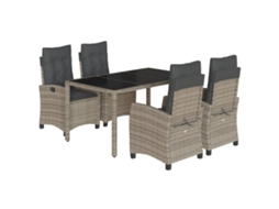 Garden Dining Set, Garden Dining Sets Vidaxl Cinzeto Rattan / Vime (150 Cm Table Length)