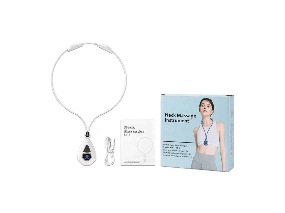 Massageador Inteligente Para Pescoo Com Aquecimento E Pulso Ems, Mini Massageador Eltrico Para Alvio Da Dor Na Coluna Vertebral-tuotuo