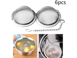Infusor De Chá Em Formato Bola, Filtro Para Folhas Soltas, Aço Inoxidável, A Granel, 6 Peças Aquaforge