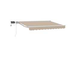 Vidaxl Estrutura De Toldo Manual Com Leds Bege E Branco 3,5 X 2 M