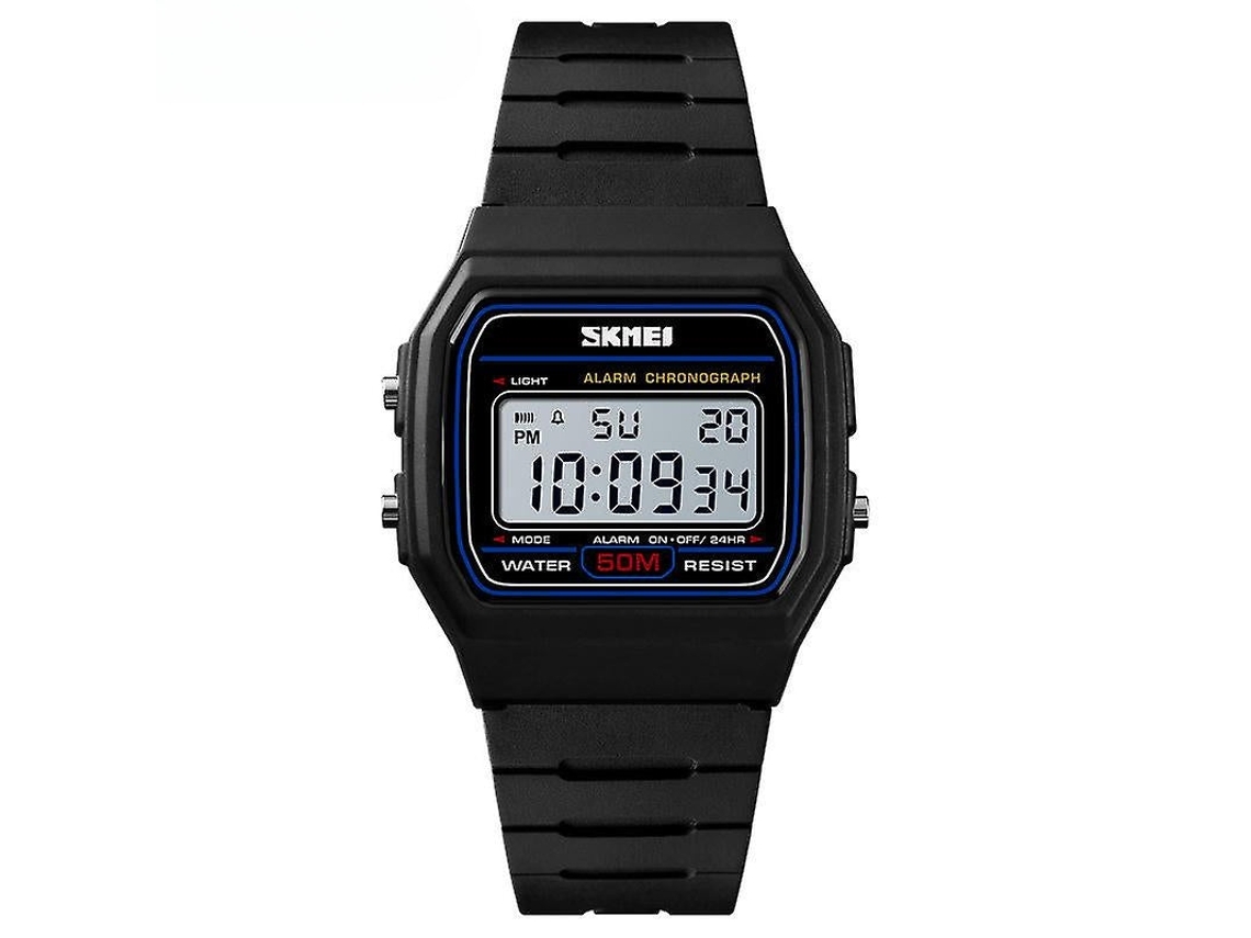 Esportes Ao Ar Livre Relógios Masculino Feminino À Prova Dwaterproof Água Led Eletrônico Estudante Relógio de Pulso-Preto Branco Máquina