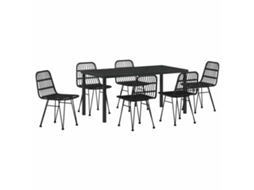 Conjunto de Jantar para Jardim 7 Pcs Preto Aço Revestido a Pó MAISON EXCLUSIVE