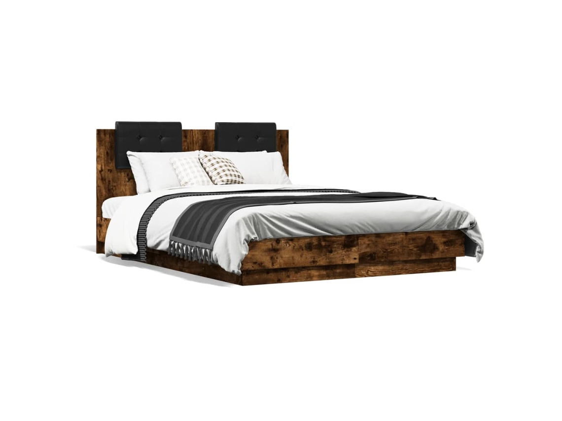 Bed Frame, Bed Frames Vidaxl Marrom Madeira Processada (120 X 190 Cm)