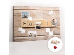 Painel De Cortiça Para Parede Inscrição "família" Para O Corredor Espelharte (120x80 Cm)