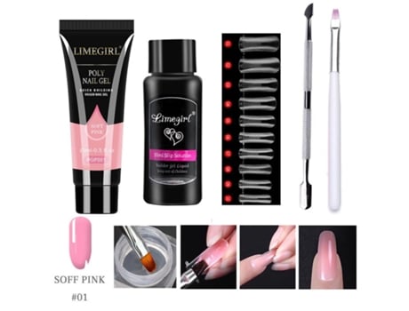 Conjunto De Gel De Extensão Poli Nail Art Clear Camouflage Color Nail Tip Form Crystal Uv Gel Nail Gel Limegirl