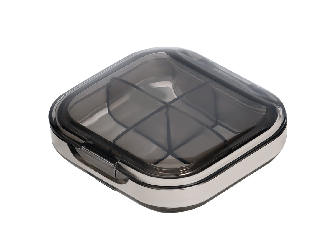 Caixa de Remédios Portátil Mini com Compartimentos Plástico de Grau Alimentar para Viagem | S/MARCA